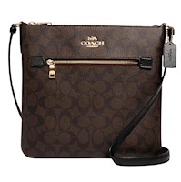 Cartera Crossbody Coach Rowan Signature Medium - Marrón